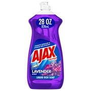 Ajax Ultra Liquid Dish Soap with Fabuloso Lavender Scent, Deep Cleaning Action, 28 oz Bottle
