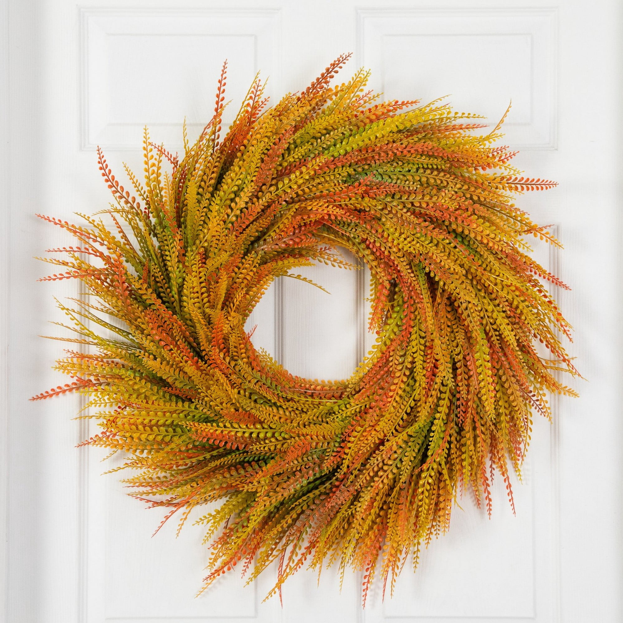 28in. UV Artificial Fall Wheat Grass Wreath