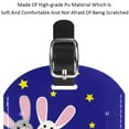 thumbnail image 4 of Square 2Pack PU Leather Rabbits Yellow Stars Royal Cruise Luggage Tag with Privacy Cover and Name ID Tag for Travel Handbags Backpacks Luggage Tags, 4 of 6
