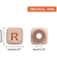 thumbnail image 2 of 104pcs (4 Sets) 12mm Alphabet Wooden Beads 26-Letter Wood Beads Natural Beech Square Wooden Beads Wooden Loose Beads with Initial Letter for Jewelry Making and DIY Crafts White DIY, 2 of 9