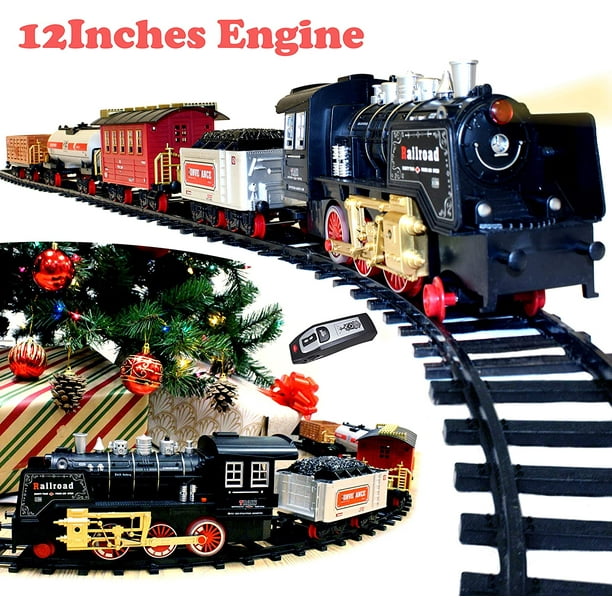 Gold Toy Holiday Electric Premium Train Set (Big Train, 12' Engine) with Lights, Sounds and