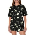 thumbnail image 2 of Weiqiqre Womens Tops Pajamas Short Sleeve Printed 2 Piece Lounge Sets Summer Tops and Pjs Shorts, 2 of 6
