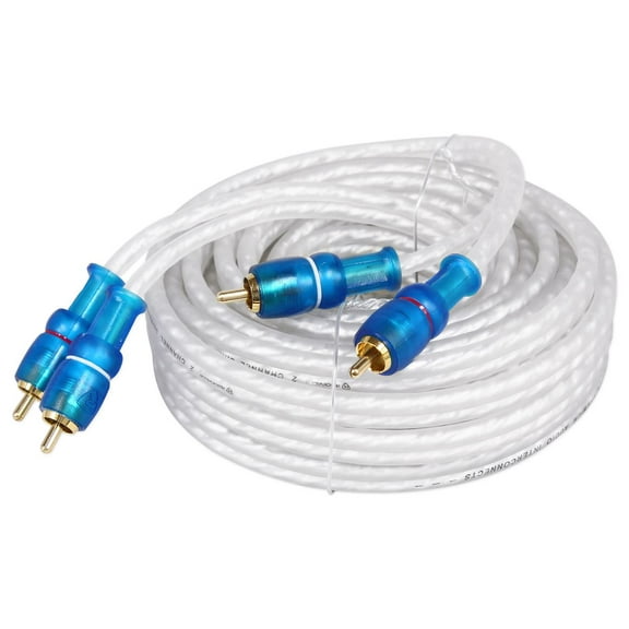Rockville MRCA25 25 Foot Twisted Pair Marine RCA Cable 100% Copper, Split Pin