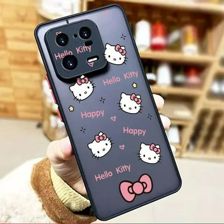 Matte Phone Case for Xiaomi 13 12 12S 12T 11 11T 10 10T 10S 9 8 6X 5X PRO LITE 5G Ultra Case Funda Fashionable Cat Hello Kitty