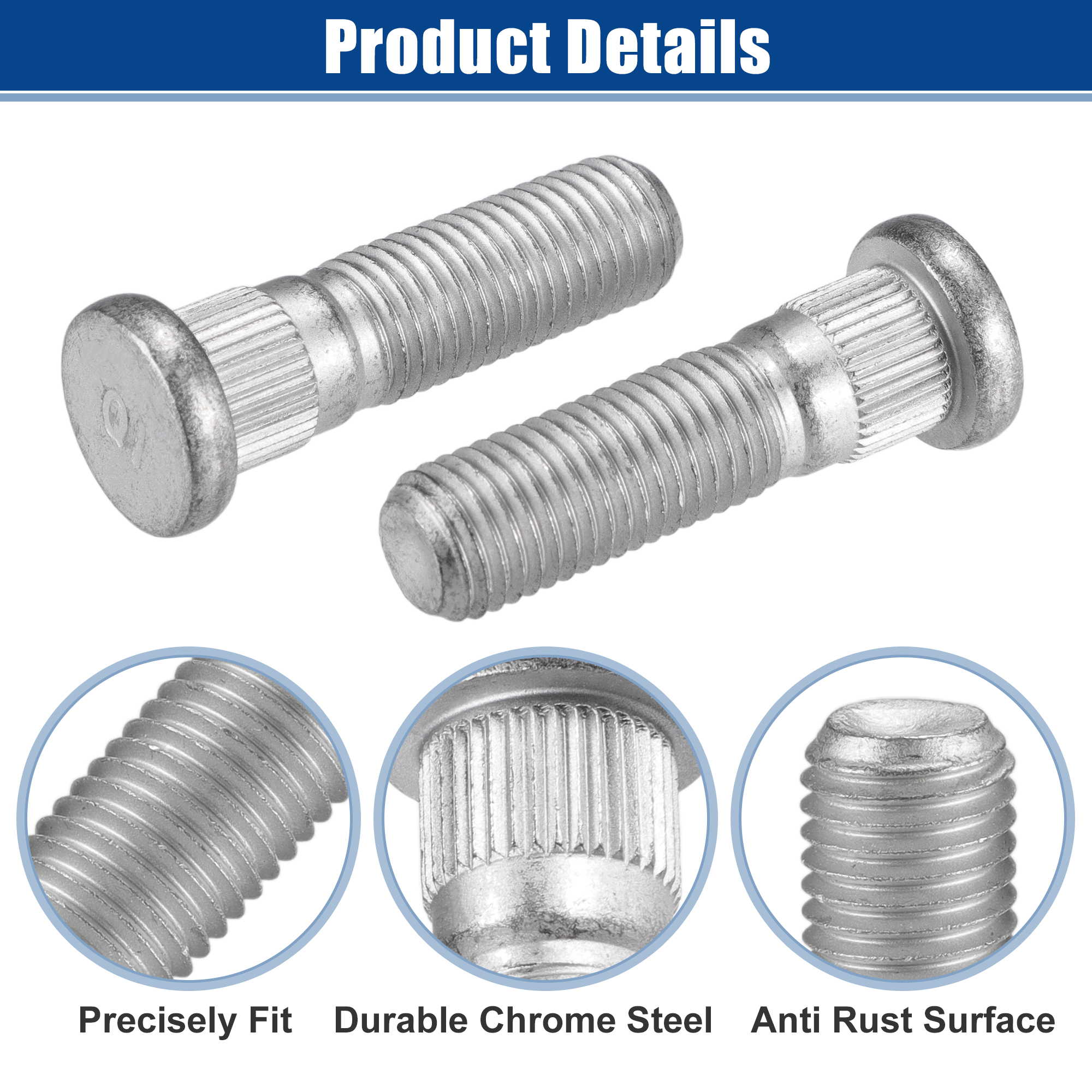 Unique Bargains M12x1.5 Wheel Lug Stud for Hyundai Elantra 2007-2012 - Pack of 10
