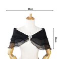 thumbnail image 3 of YAOBAMM See-through Mesh Shawl Bridal Shawl See through Mesh Buckle V Neck Romantic Soft Lightweight Wedding Party Prom, 3 of 7