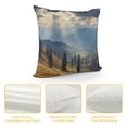 thumbnail image 4 of Creowell Mountain Range Sunbeams Trees Fashion Style Dirt-Resistant Throw Pillow Covers for Couch Sofa Living Room Bedroom 1PC 22x22in, 4 of 5