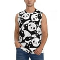 thumbnail image 2 of Lsque Seamless Pattern Cute Panda Print Men's Cotton Blend Sleeveless Muscle Shirts (S-3XL)- Moisture Wicking, Odor Protection, UPF 30+,XX-Large, 2 of 8