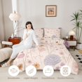 thumbnail image 4 of Manfei Cottagecore Blossom King Size Comforter Sets 3pcs,Vintage Flowers Leaves Comforters King Size,1 Comforter and 2 Pillowcases,Reversible, 4 of 6