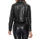 thumbnail image 3 of Chaqueta metálica brillante de motociclista con botones para mujer INSPIRE CHIC M negra, 3 of 6