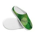 thumbnail image 3 of Kdxio Green Flower Women's Men's Slippers Plush Slip-On House Slipper for Winter Indoor Soft Cushion Non-slip Fluffy Slides Slippers-46/47, 3 of 7