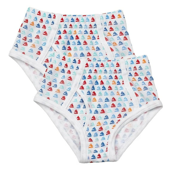 KeyChain Boys' 2-Pack 100% Cotton Fashion Briefs with Covered Waistband