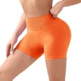 thumbnail image 3 of High Waisted Yoga Shorts For Women Workout Running Athletic Gym Fitness Shorts Lifting Tight Compression Sports Shorts | Platform Competitor Title Womens, XL, Orange, 3 of 3