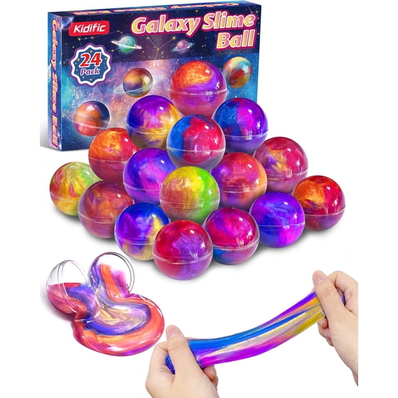 Slime Party Favors Kidific Galaxy, paquete de 24 unidades, antiadherentes, más de 3 años