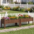 thumbnail image 4 of Costway 1 PCS Wooden Raised Garden Bed with Legs, Drainage Holes, Natural Fir Outdoor Garden Box Dark Brown, 4 of 11