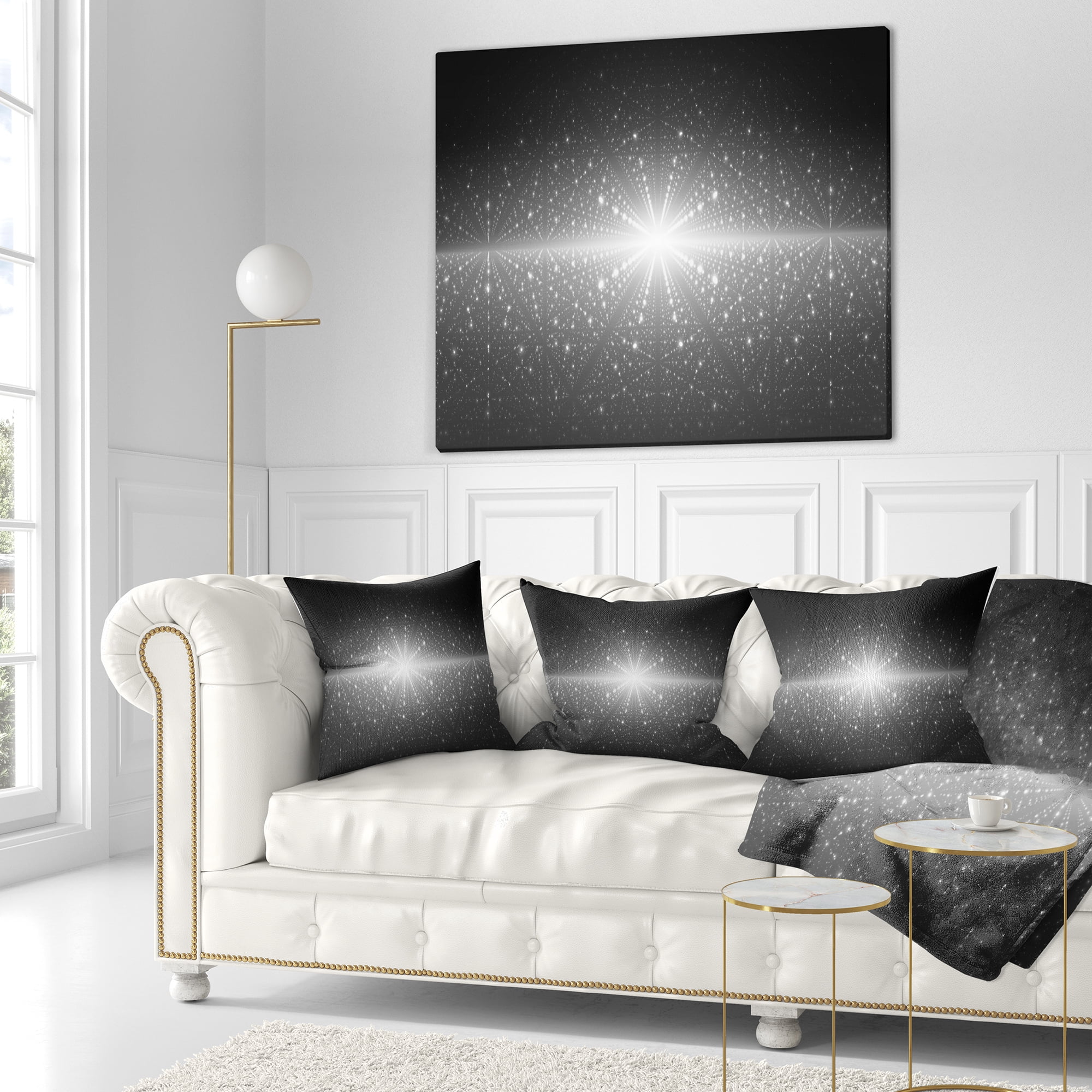 Designart Stardust and Bright Shining Stars - Abstract Throw Pillow - 16x16