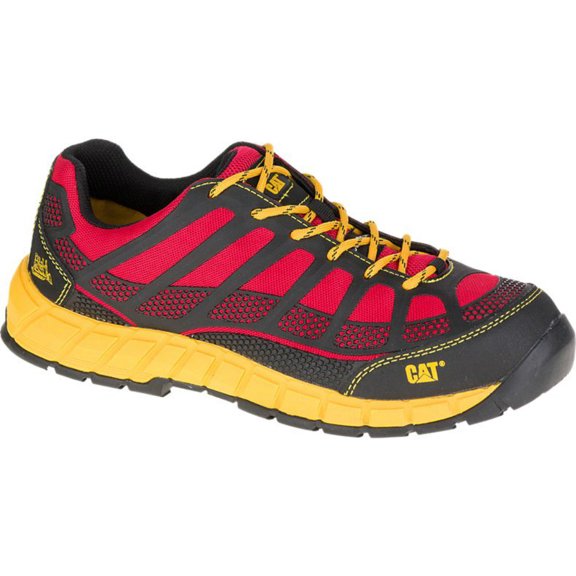 Caterpillar Men's Streamline Comp Toe Running Shoe,Red/Yellow,9.5 M US