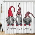 thumbnail image 2 of Christmas Shower Curtain Cute Gnomes Red Santa Claus Snowman Merry Christmas Shower Curtains for Bathroom with Hooks 72" x 72", 2 of 7