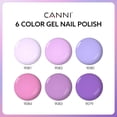 thumbnail image 2 of Set de esmaltes de uñas en gel CANNI, 6 colores, 9 ml, sin hemas, morado claro, 2 of 9