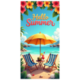 thumbnail image 3 of Tropical Beach Hello Summer Decorative Banner Hawaiian Floral Party Background for Outdoor Event, 3 of 4
