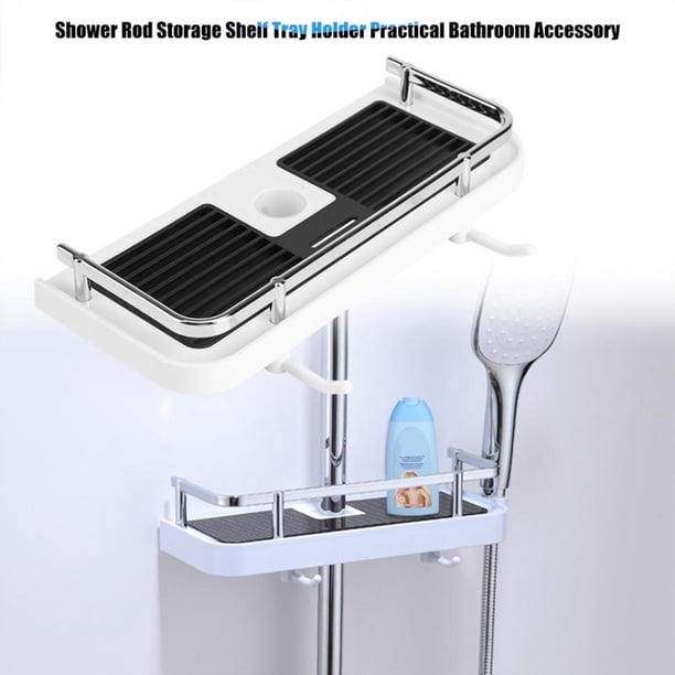 Estante de baño ajustable, soporte de almacenamiento, barra de ducha, organizador de drenaje de Gel de champú montado