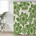 thumbnail image 6 of Shower Curtains Green Flower Bath Curtain Abstract Floral Waterproof Bathroom Shower Curtain Set with Hooks Decoration 72 x 72 Inches, 6 of 7