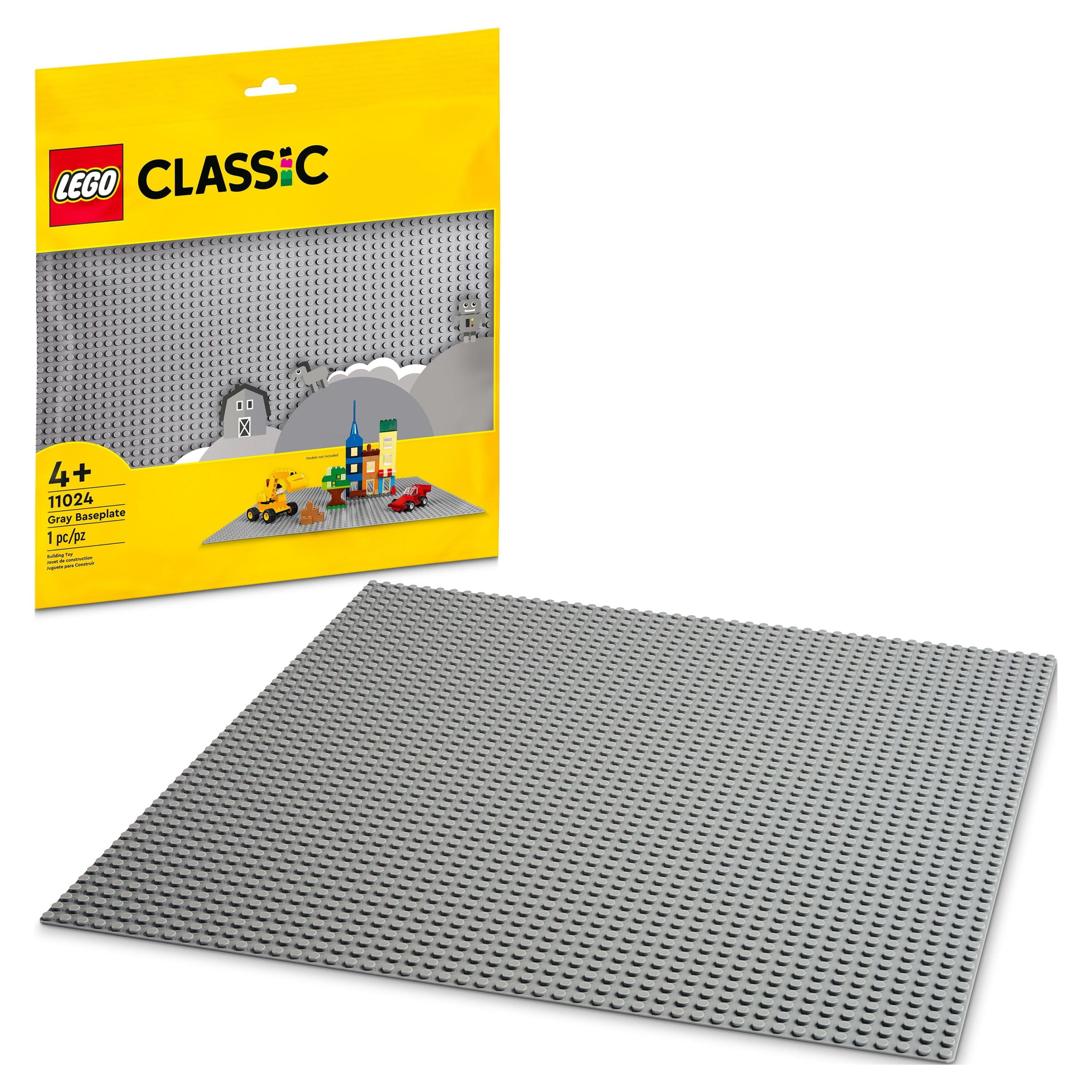 LEGO Classic Gray Baseplate Square 48x48 Stud Foundation to Build, Play,  and Display Brick Creations, Great for City Streets, Castle, and Mountain  Scenes, 11024 