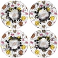 thumbnail image 2 of Shower Caps,Colorful Softball and Fashion Icons Pattern Waterproof Shower Cap for Women 4 Pieces,Double Reusable Hair Cover for Shower PEVA Elastic Stretch Hem, 2 of 7