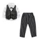 thumbnail image 1 of 3 Uds Niños Niños Caballeros Ropa Camisa Chaleco A Rayas Pantalones Conjunto-124517.01 Tmvgtek Caballero, 1 of 9
