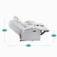 thumbnail image 5 of Naomi Home Chicago Corner Sofa white Air Leather, Premium 5-Seater Reclining Sofa with Console, Cup Holders, USB Ports, Pillow Top Armrests & Split Back Design, -Color:White, 5 of 11