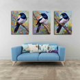 thumbnail image 3 of Hieng Canvas Decorative Oil Painting Magpie Birds Original Art Animal Oil Artwork Halloween Gifts Unframed, 3 of 6