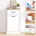 thumbnail image 3 of Tilt Out Trash Can Cabinet, Hidden Trash Bin Cabinet 10 Gallon Storage Holder, Freestanding Garbage Can Cabinet for Kitchen Dining Living Room, 3 of 9