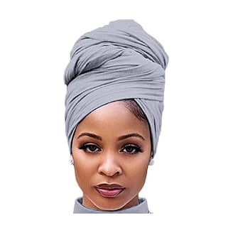 Elegant Gray Women\'s Headwrap PRE-TIED Stretch Head Turban - Jersey Head Wrap - Silver Pre  main image 3