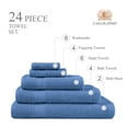 thumbnail image 2 of Casa Platino Towels Set of 24 – 100% Ring-Spun Cotton, 2 Bath Sheets, 2 Gym Towel, 2 Bath, 4 Fingertip, 6 Hand, 8 Washcloths, Absorbent Softness for Daily Use – Allure, 2 of 5
