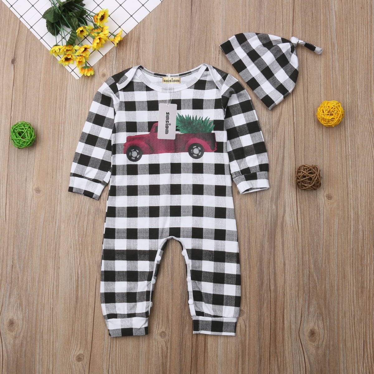baby boy plaid romper
