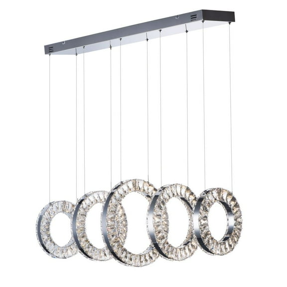 ET2 E30565-20PC 14 in. Charm LED Linear Pendant Ceiling Light, Polished Chrome