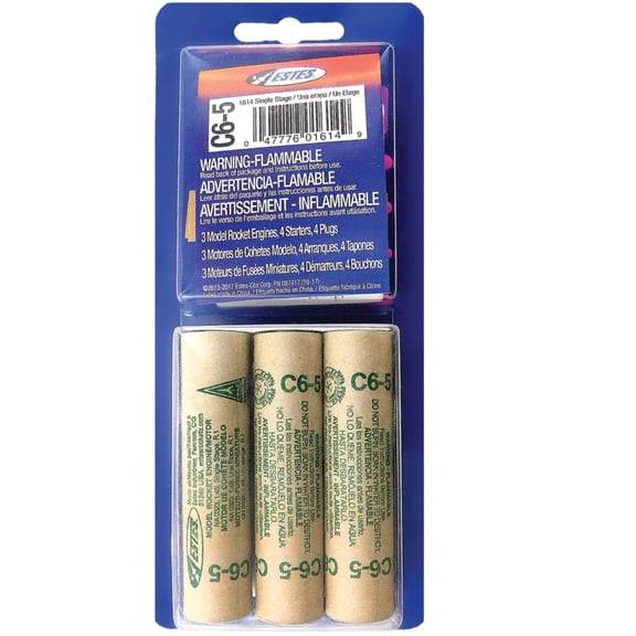Motores para cohetes de modelismo Estes Cox C6-5, paquete de 3
