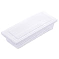 thumbnail image 4 of Caja de plástico para almacenar alimentos, frutas y congelados, rectangular, para cocina, con drenaje para refrigerador, caja sellada, caja para pescado, 4 of 5