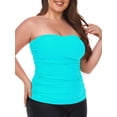 thumbnail image 4 of Ocean Blues Haut de Tankini Bandeau pour Femme, Haut de Maillot de Bain Froncé Seulement, Taille M, 4 of 8