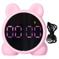 thumbnail image 1 of Rechargeable Digital Alarm Clock with Bluetooth Speaker P1, Ideal for Children's Bedroom or Office, Pink, 1 of 4