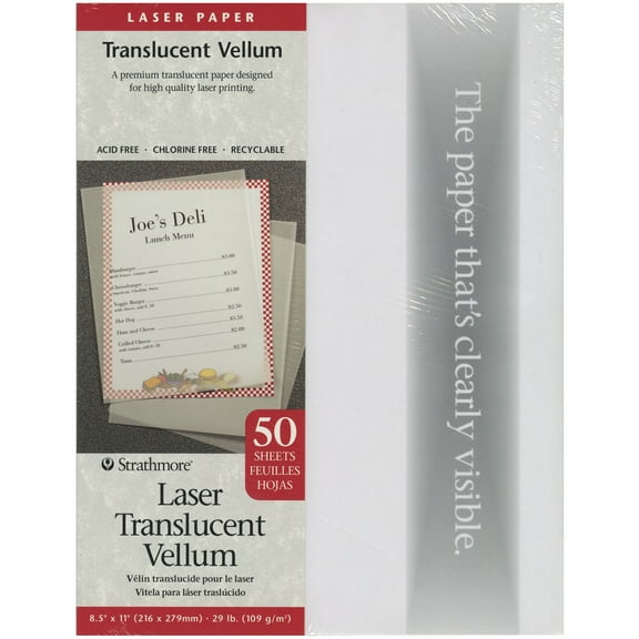 Strathmore 8.5" x 11" Laser Printable Translucent Vellum