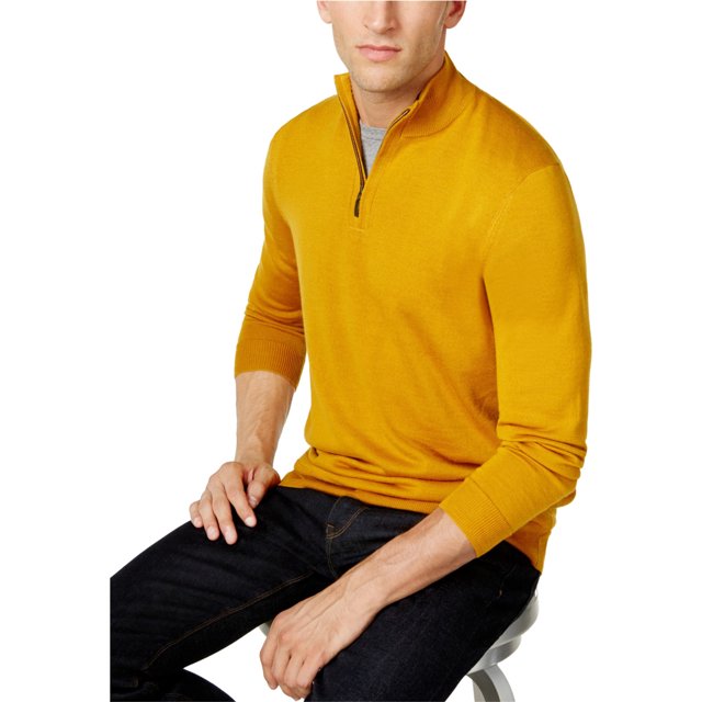 Club Room Mens LS Knit Pullover Sweater, Yellow, XXX-Large