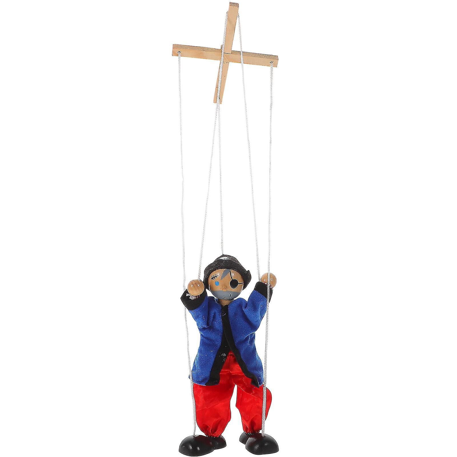 Marionnette à Fils Pirate En Bois – 35 Cm – Jouet Décoratif Interactif Pour Théâtre, écoles Et Jeux Parent-enfant