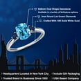 thumbnail image 2 of Gem Stone King 10K White Gold Swiss Blue Topaz and Blue Sapphire 3-Stone Ring for Women | 1.80 Cttw | Oval 8X6MM | Gemstone November Birthstone | Size 8, 2 of 6