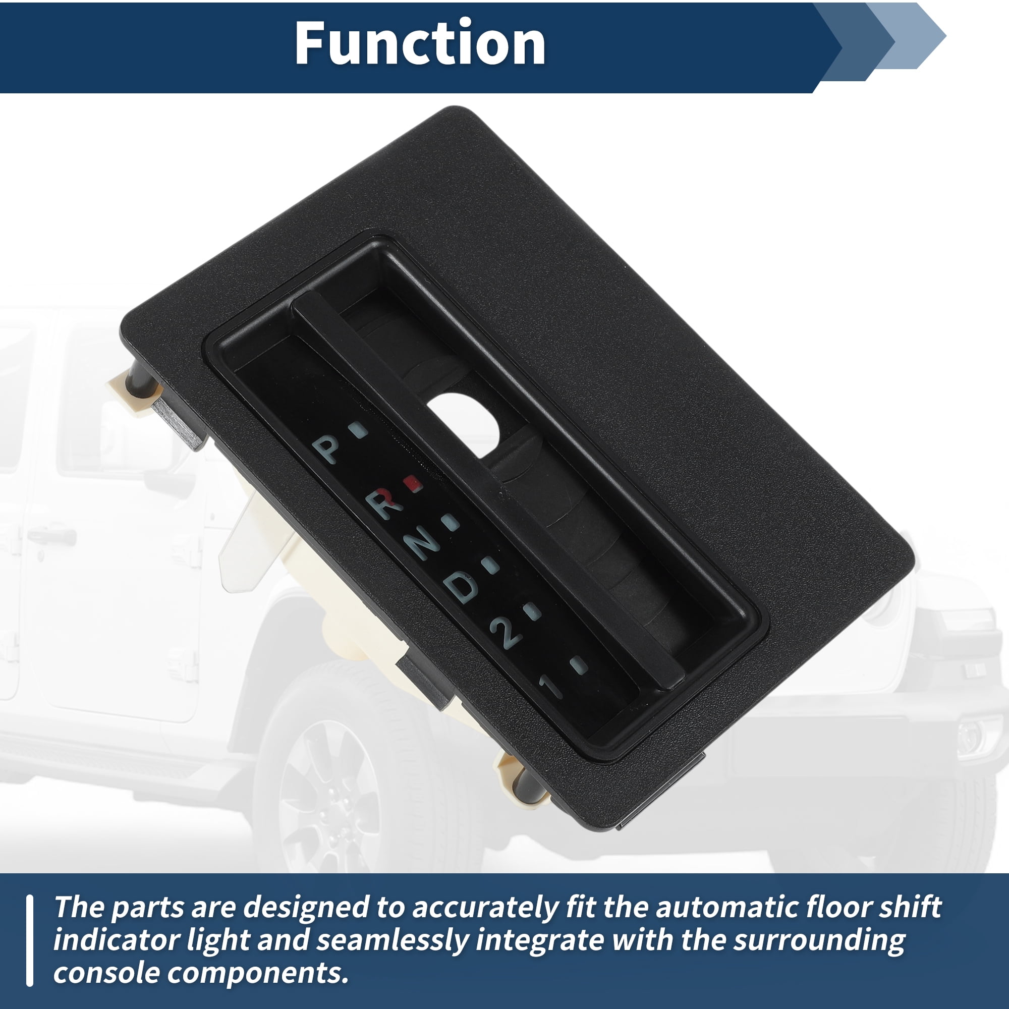 Unique Bargains Automatic Floor Shift Indicator Bezel for Jeep Wrangler TJ 1997-2006 No.06130553 Automatic Transmission Gear Shift Indicator Bezel Auto Floor Shifter Trim Console