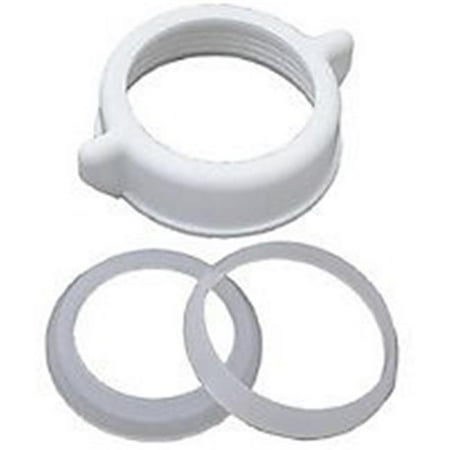 Slip Joint Nut Set (Plumb Shop Div Brasscraft 453-217 Slip Joint Nut & Washer, White Plastic, 1.25 or 1.5-In. O.D. - Quantity)