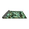 thumbnail image 2 of Ahgly Company Indoor Round Abstract Turquoise Blue Contemporary Area Rugs, 6' Round, 2 of 4