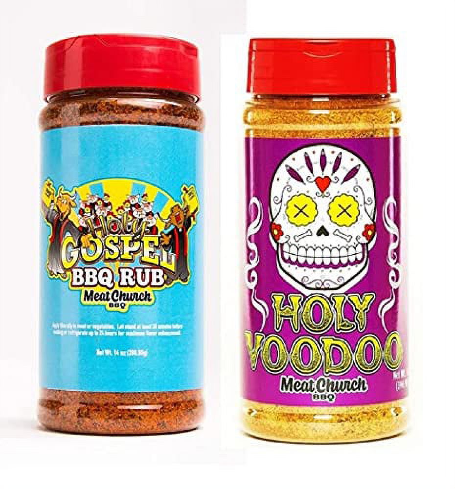 Meat Church BBQ Rub Combo Holy Gospel (14 oz) and VooDoo (14 oz) BBQ