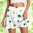 thumbnail image 2 of DHFJKG Womens Athletic Skorts For Running Tennis Clover Print Workout Mini Skirt With Built In Shorts Comfortable Activewear Trendy Skirt, 2 of 7