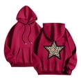thumbnail image 1 of Sudadera con capucha Wancir para mujer, con estampado gráfico de leopardo y estrellas, polar Y2k, de gran tamaño, 1 of 1